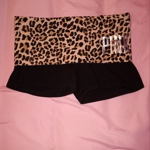 Victoria's Secret pink booty shorts yoga shorts leopard animal cheetah print XS